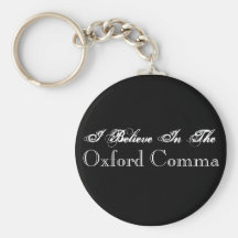 Creo en el llavero de la coma de Oxford