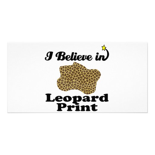 creo en estampado leopardo tarjetas fotograficas 