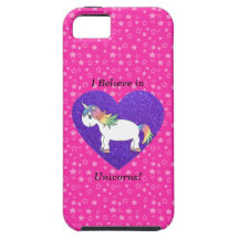 Creo en estrellas del rosa de los unicornios iPhone 5 protector