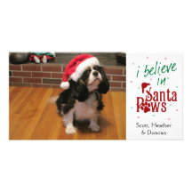 Creo en las patas de Santa Tarjeta Con Foto Personalizada