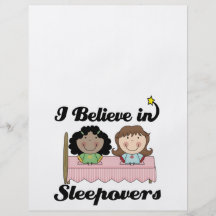 creo en sleepovers tarjetas publicitarias