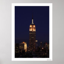 Crepúsculo: Empire State Building encendido encima Impresiones