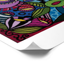"Crezca" la impresión archival - botánico abstract Poster