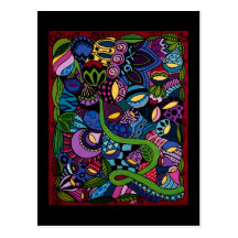 "Crezca" la postal - arte abstracto colorido - flo
