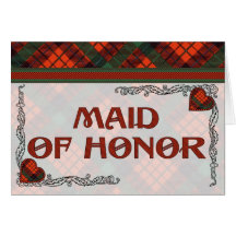 Criada de la invitación del honor - tartán de Nico Felicitación