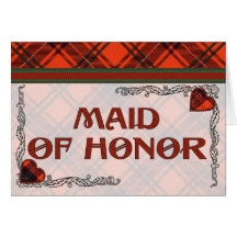 Criada de la invitación del honor - tartán de Wemy Tarjeton