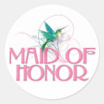 Criada del colibrí del honor etiquetas redondas