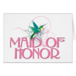 Criada del colibrí del honor tarjetón