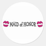 Criada del honor (besos de los labios) etiquetas redondas