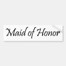 Criada del honor pegatina de parachoque