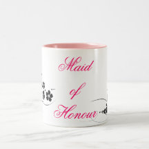 Criada del rosa y del negro del honor taza de café