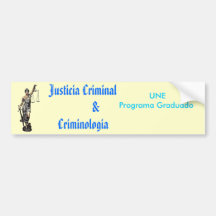 criminologia criminal de $ del justicia pegatina de parachoque