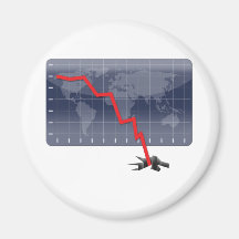 Crisis económica global imán de nevera