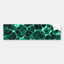 Cristales verdes que brillan intensamente etiqueta de parachoque