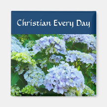Cristiano Hydrangeas de cada del día del imán azul
