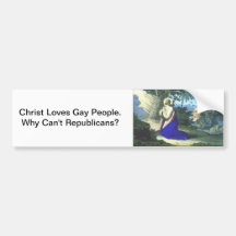 "Cristo ama a gente gay.  ¿Por qué no pueden los r Pegatina De Parachoque