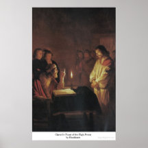 Cristo delante del alto sacerdote por Honthorst Impresiones