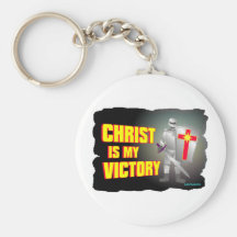 Cristo es mi diseño religioso de la victoria llavero