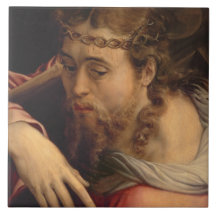 Cristo que lleva la cruz, 1540-45 (aceite en el pa teja  ceramica
