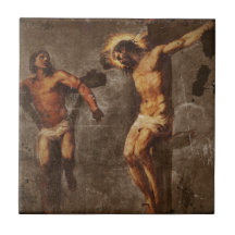 Cristo y el buen ladrón azulejos ceramicos