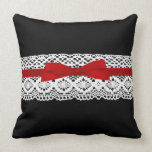 crochet la almohada de tiro roja del damasco de la almohadas