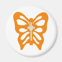 Croix + Blanc encariñado anaranjado de Papillon Iman De Nevera