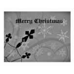 Cruces y copos de nieve góticos del navidad tarjeta postal