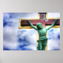 Crucifijo y cielo posters