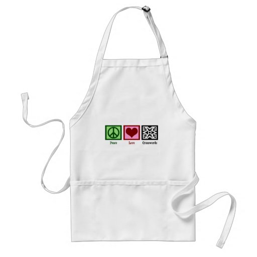 Crucigramas del amor de la paz delantal