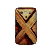 Cruz aumentada falsa madera del panel con las inic blackberry cárcasa