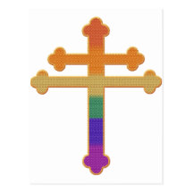 Cruz céltica del arco iris postales