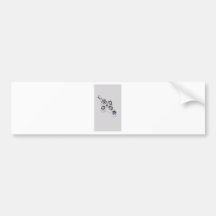 Cruz de cristal de la flor de Millefiori Pegatina De Parachoque