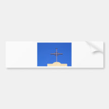 Cruz de la iglesia etiqueta de parachoque
