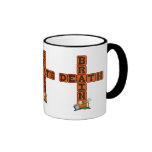 Cruz de la muerte de cerebro taza de café