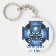 ¡Cruz de la muerte en azul! Llavero
