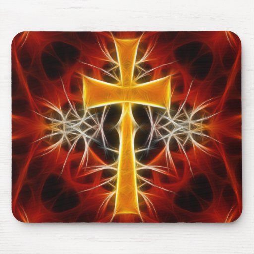 Cruz decorativa del estilo del fractal alfombrillas de ratones
