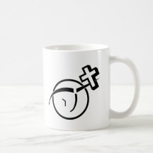 Cruz del ateísmo v taza de café