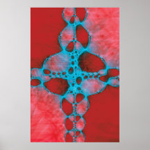 Cruz del cordón del fractal impresiones