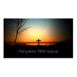 Cruz del cristiano de la puesta del sol tarjeta de negocio