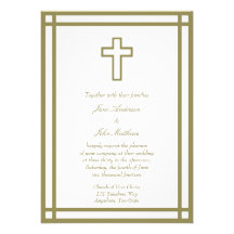 Cruz del esquema del oro fijada - invitación del b