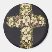Cruz del lirio de pascua imán