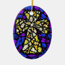 Cruz del oro del vitral adorno para reyes