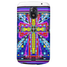 Cruz del vitral del multicolor galaxy nexus carcasas