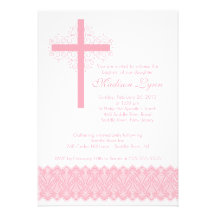 Cruz elegante del bautizo del bautismo el | del co invitaciones personalizada