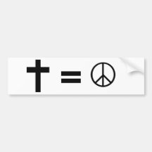 Cruz, iguales, símbolo de paz etiqueta de parachoque