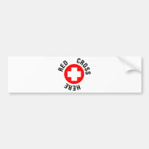 CRUZ ROJA AQUÍ PEGATINA DE PARACHOQUE