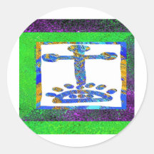 Cruz santa - ámele Jesús Etiqueta Redonda
