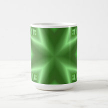 Cruz verde abstracta taza