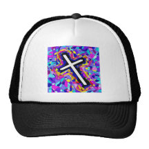 Cruz vibrante del vitral gorros  