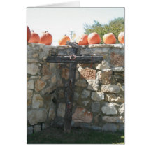 Cruz y calabazas tarjetas